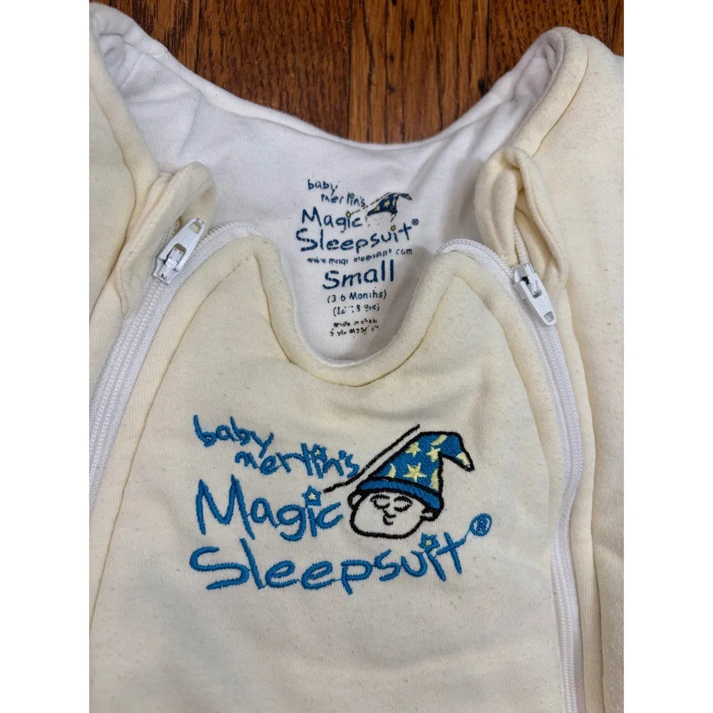 Baby Merlin's Magic Sleepsuit Yellow Small 3-6 Months Transitional Swaddle
